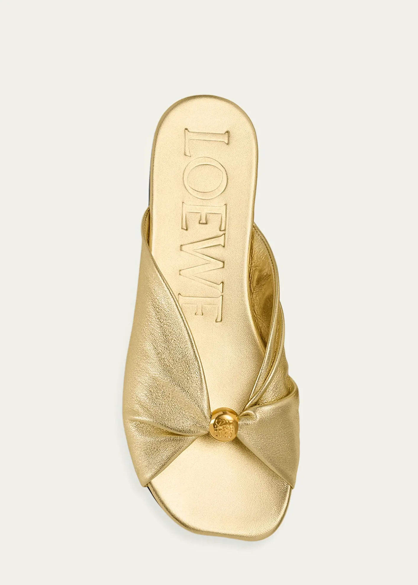 Loewex Paula's Ibiza Pebble Soft Metallic Leather Slide Sandals