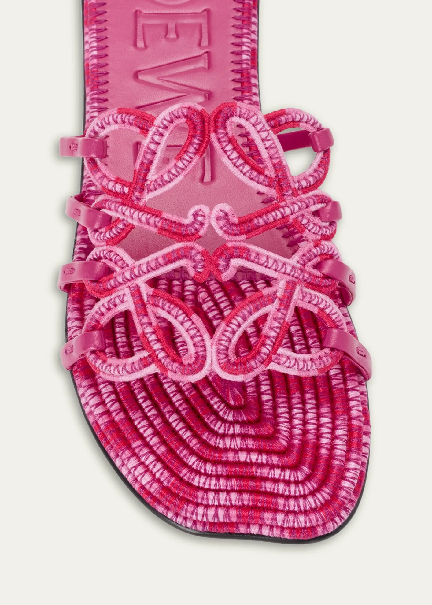 Loewex Paula's Ibiza Petal Anagram Crochet Flat Slide Sandals