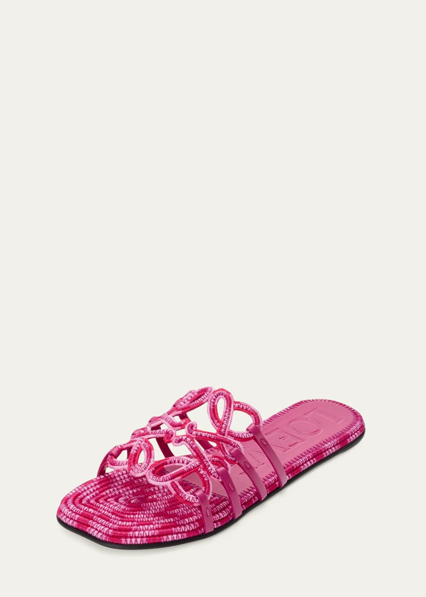 Loewex Paula's Ibiza Petal Anagram Crochet Flat Slide Sandals