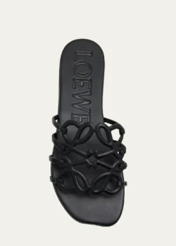 Loewex Paula's Ibiza Petal Leather Anagram Slide Sandals