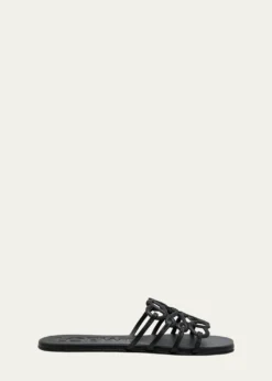 Loewex Paula's Ibiza Petal Leather Anagram Slide Sandals