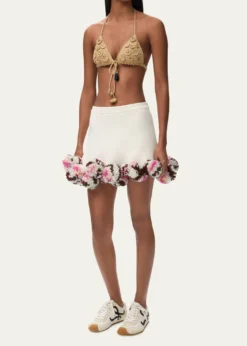 Loewex Paula's Ibiza Pom-Pom Boucle Mini Skirt