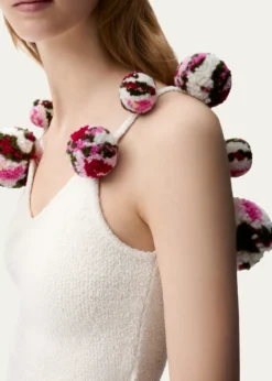 Loewex Paula's Ibiza Pom-Pom Knit Crop Top