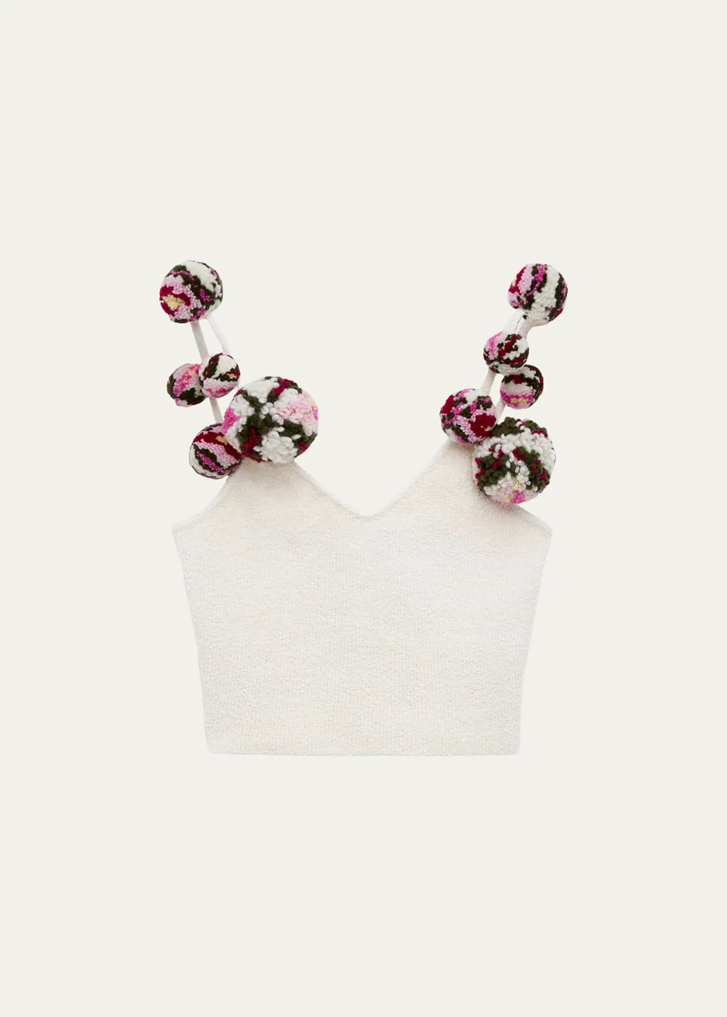 Loewex Paula's Ibiza Pom-Pom Knit Crop Top