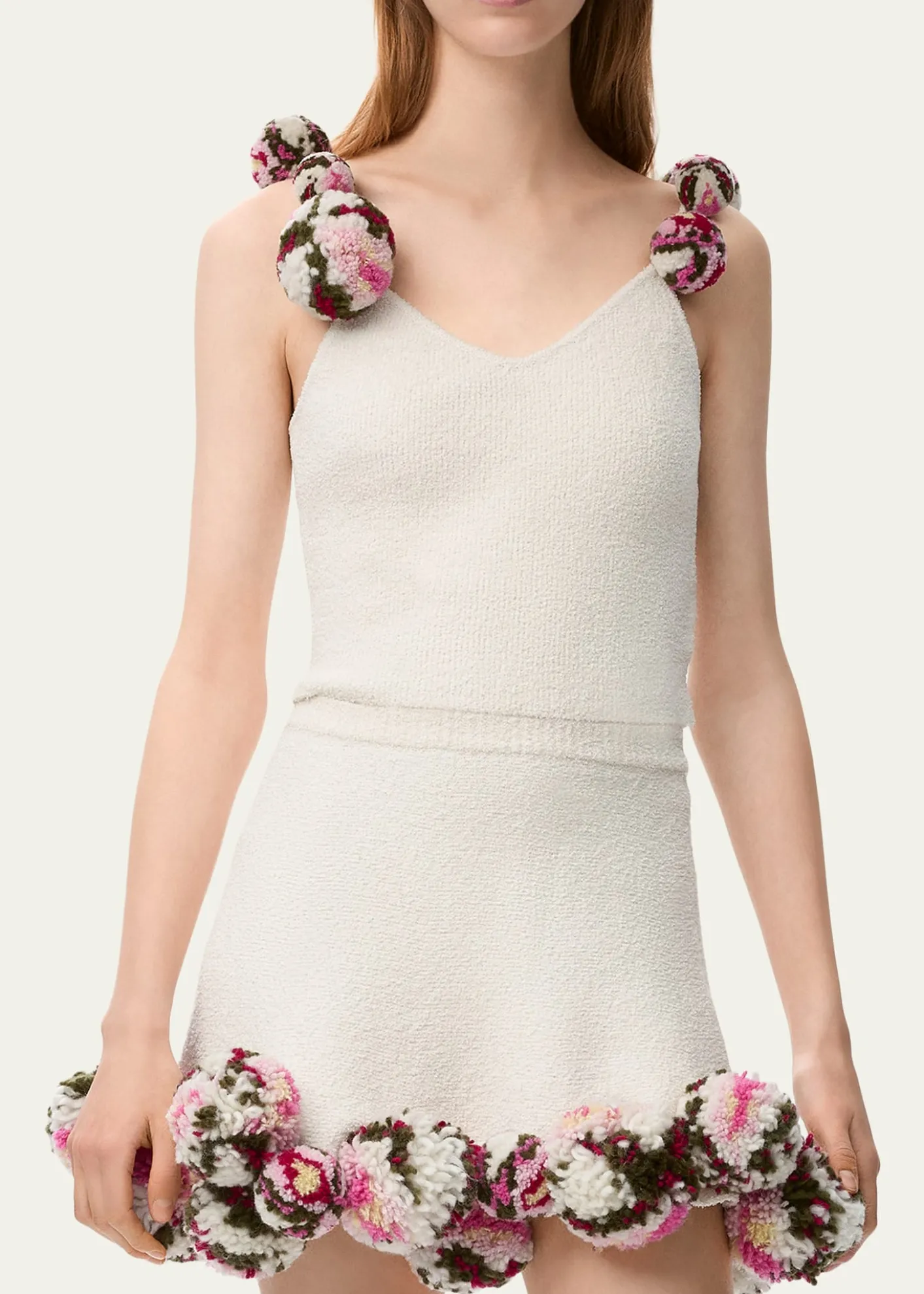 Loewex Paula's Ibiza Pom-Pom Knit Crop Top