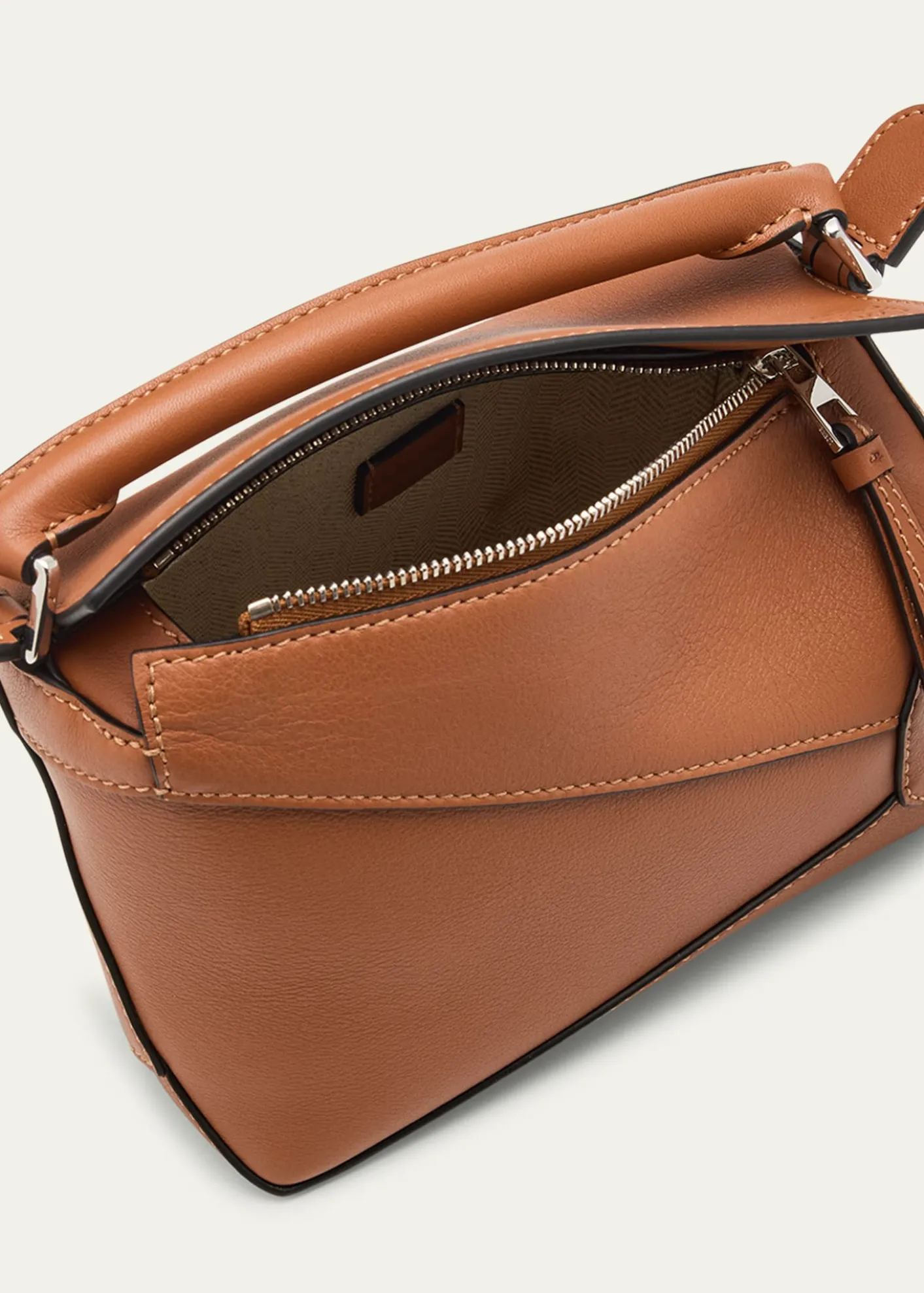 Loewex Paula's Ibiza Puzzle Edge Mini Top-Handle Bag in Leather