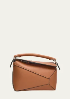 Loewex Paula's Ibiza Puzzle Edge Mini Top-Handle Bag in Leather