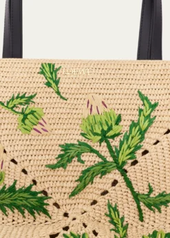 Loewex Paula's Ibiza Puzzle Embroidered Raffia Tote Bag