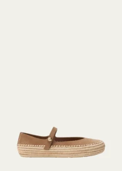 Loewex Paula's Ibiza Rio Suede Mary Jane Espadrille Flats