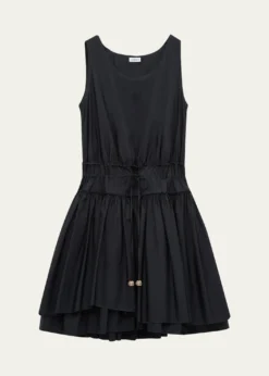 Loewex Paula's Ibiza Ruffle Cotton-Rib Mini Tank Dress
