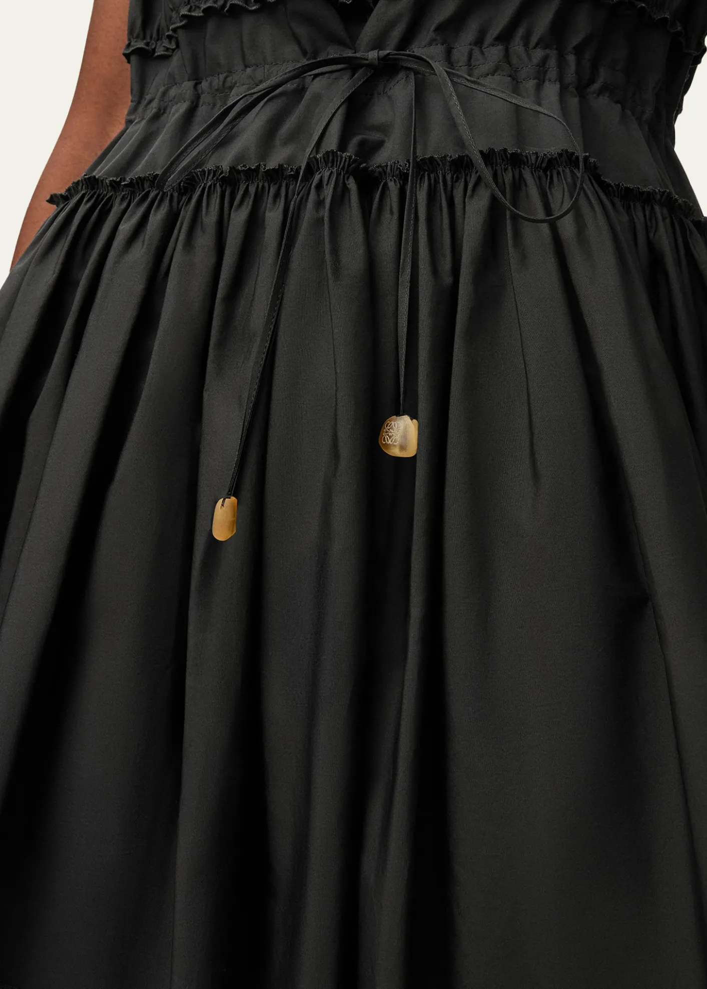 Loewex Paula's Ibiza Ruffle Cotton-Rib Mini Tank Dress