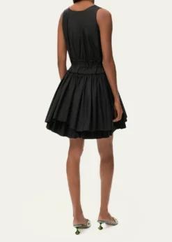 Loewex Paula's Ibiza Ruffle Cotton-Rib Mini Tank Dress