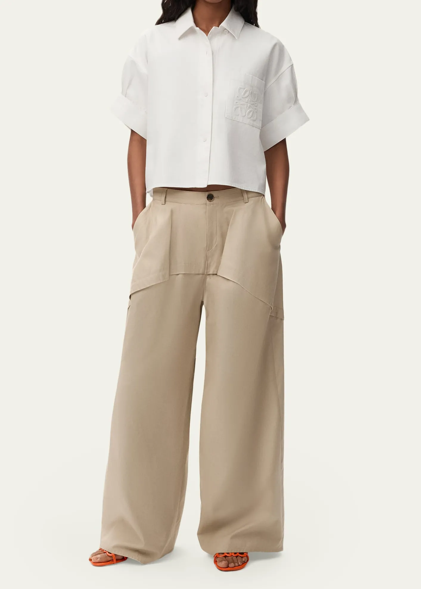 Loewex Paula's Ibiza Short-Sleeve Denim Boxy Shirt