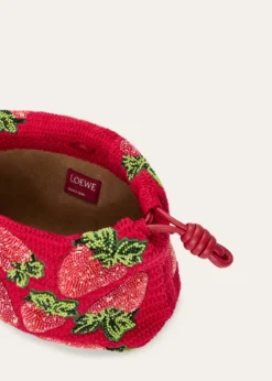 Loewex Paula's Ibiza Strawberry-Beaded Crochet Clutch Bag