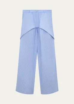 Loewex Paula's Ibiza Striped Cotton Yoked Wide-Leg Trousers