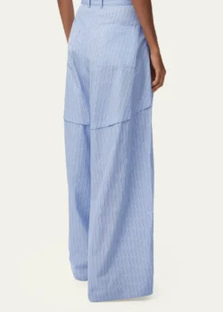 Loewex Paula's Ibiza Striped Cotton Yoked Wide-Leg Trousers