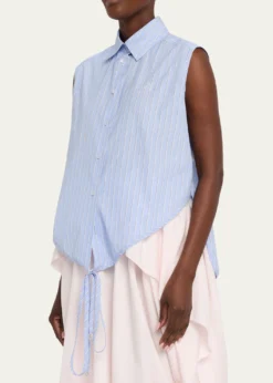 Loewex Paula's Ibiza Striped Cotton-Blend Sleeveless Top
