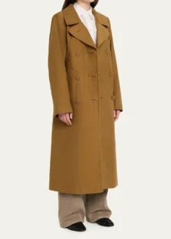 6397Long Double-Breasted Peacoat