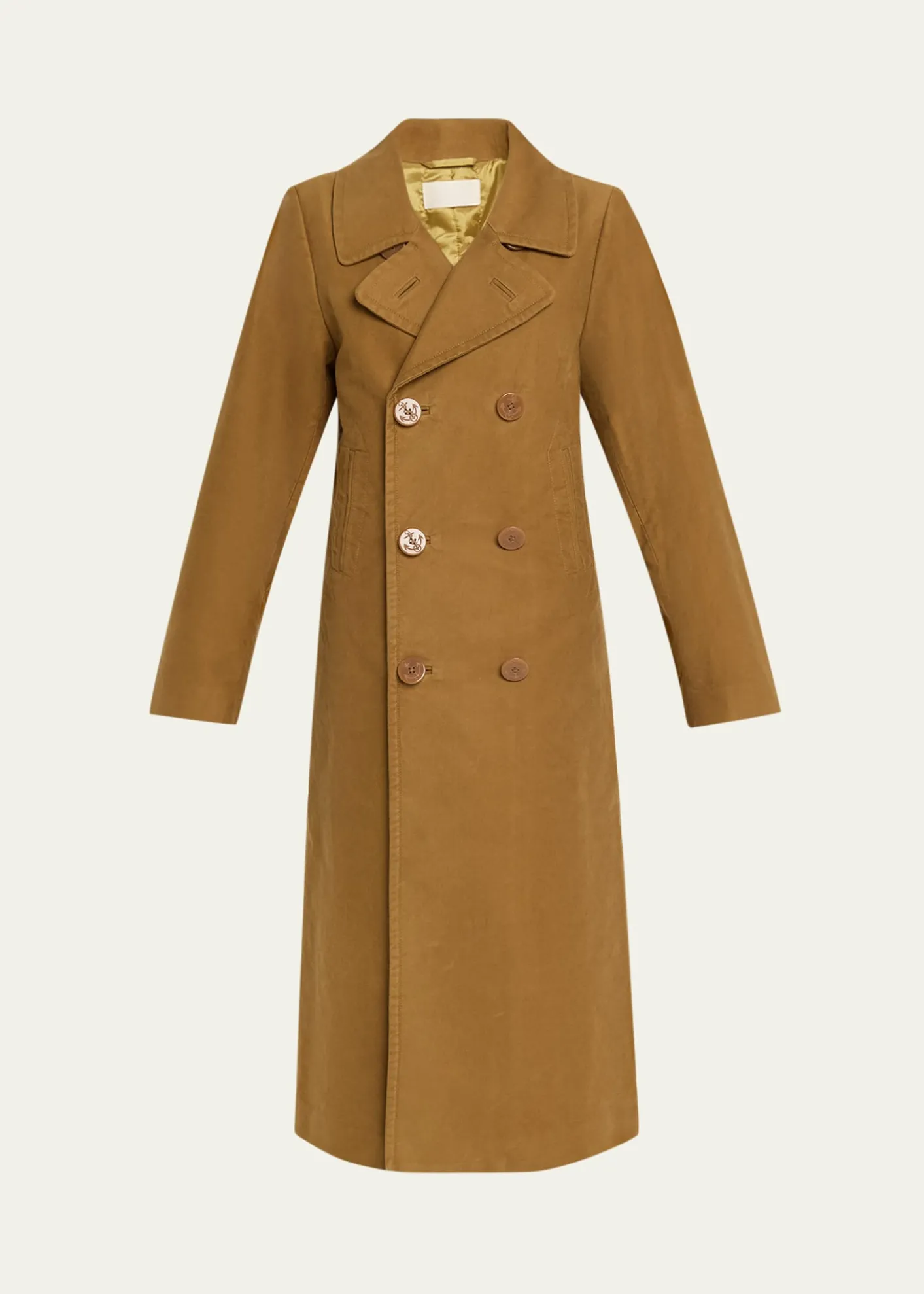 6397Long Double-Breasted Peacoat