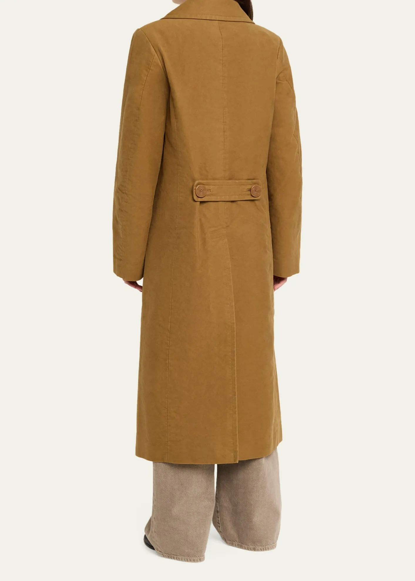 6397Long Double-Breasted Peacoat
