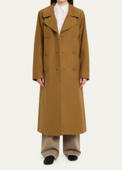 6397Long Double-Breasted Peacoat