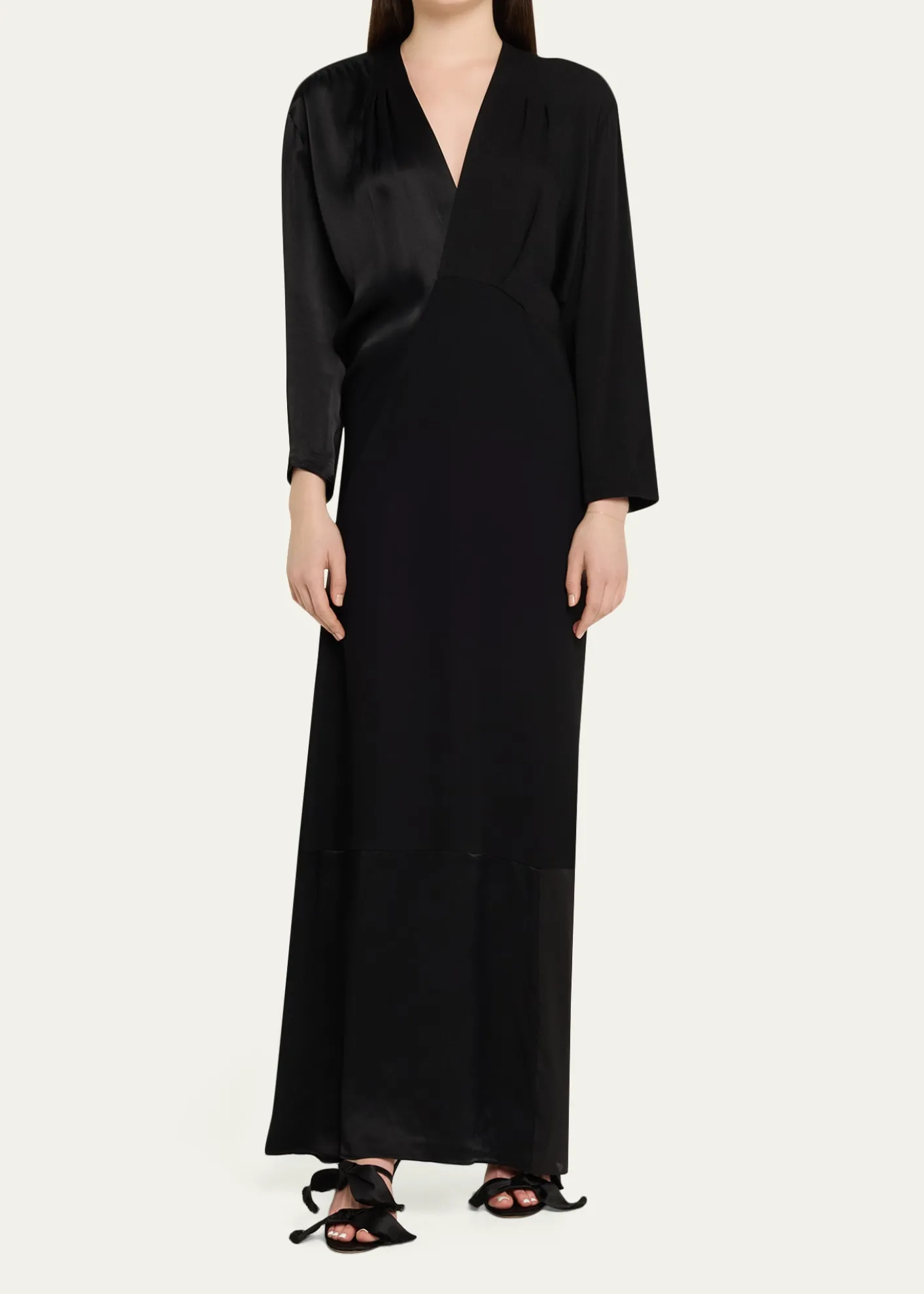 6397Long Patchwork S-Curve Dress