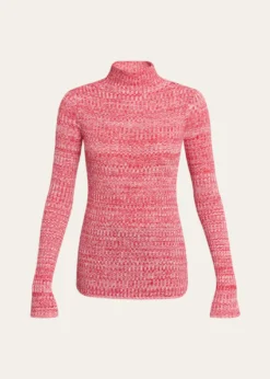 6397Long-Sleeve Knit Mock-Neck Top