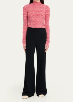 6397Long-Sleeve Knit Mock-Neck Top