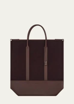 Loro PianaMen's Beam Cashmere and Leather Large Tote Bag