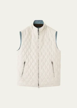 Loro PianaMen's Grian Reversible Full-Zip Vest