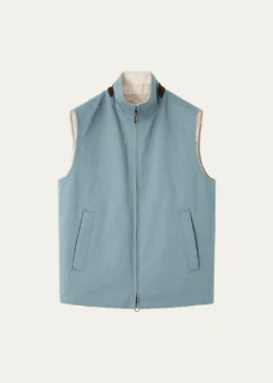 Loro PianaMen's Grian Reversible Full-Zip Vest