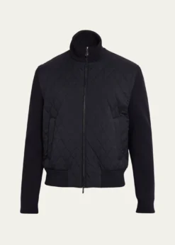 Loro PianaMen's Hopton Quilted Full-Zip Bomber Jacket