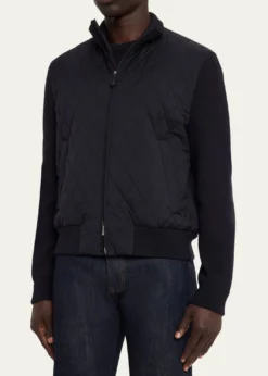 Loro PianaMen's Hopton Quilted Full-Zip Bomber Jacket
