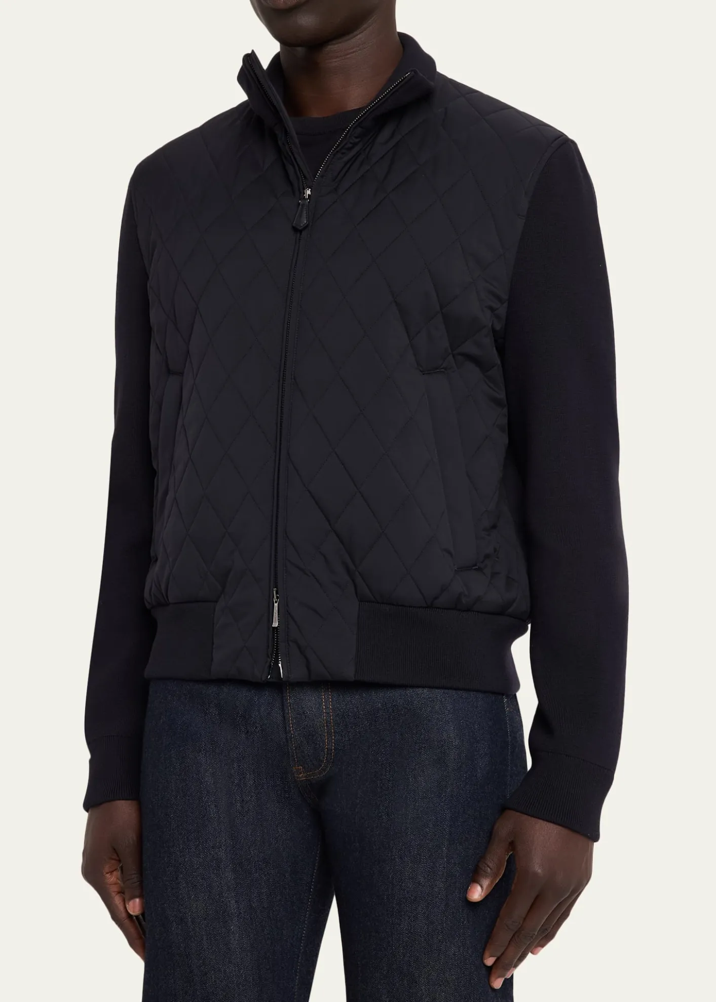 Loro PianaMen's Hopton Quilted Full-Zip Bomber Jacket