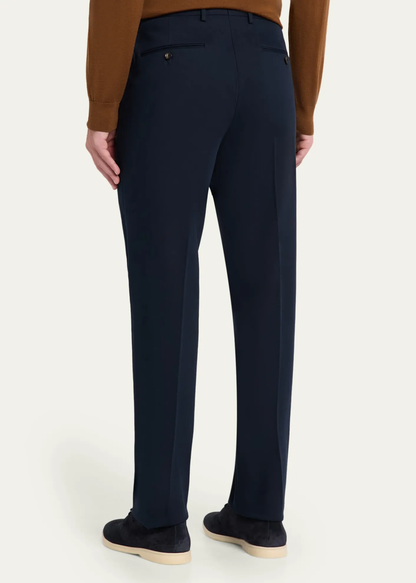 Loro PianaMen's Jarno Cotton Straight Fit Flat-Front Pants