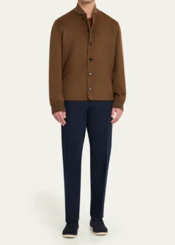 Loro PianaMen's Jarno Cotton Straight Fit Flat-Front Pants