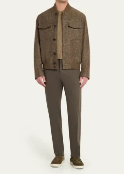 Loro PianaMen's Kiku Linen and Cotton Water-Resistant Bomber Jacket