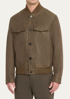 Loro PianaMen's Kiku Linen and Cotton Water-Resistant Bomber Jacket