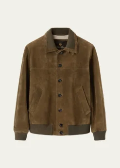 Loro PianaMen's Maremma Suede Bomber Jacket