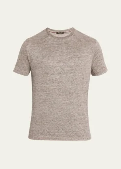 Loro PianaMen's Sam Linen Crewneck T-Shirt