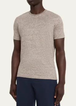 Loro PianaMen's Sam Linen Crewneck T-Shirt