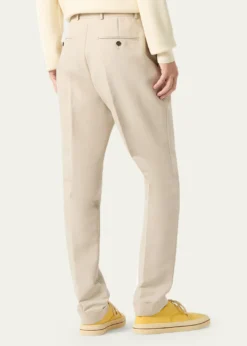 Loro PianaMen's Stafford Double-Pleated Straight Leg Trousers