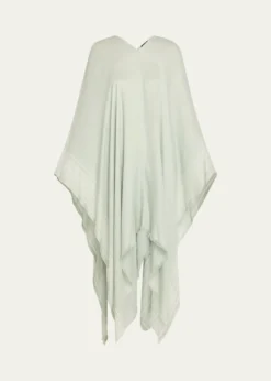 Loro PianaAida Bicolor Suitcase Stripe Silk Linen Poncho