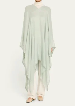 Loro PianaAida Bicolor Suitcase Stripe Silk Linen Poncho