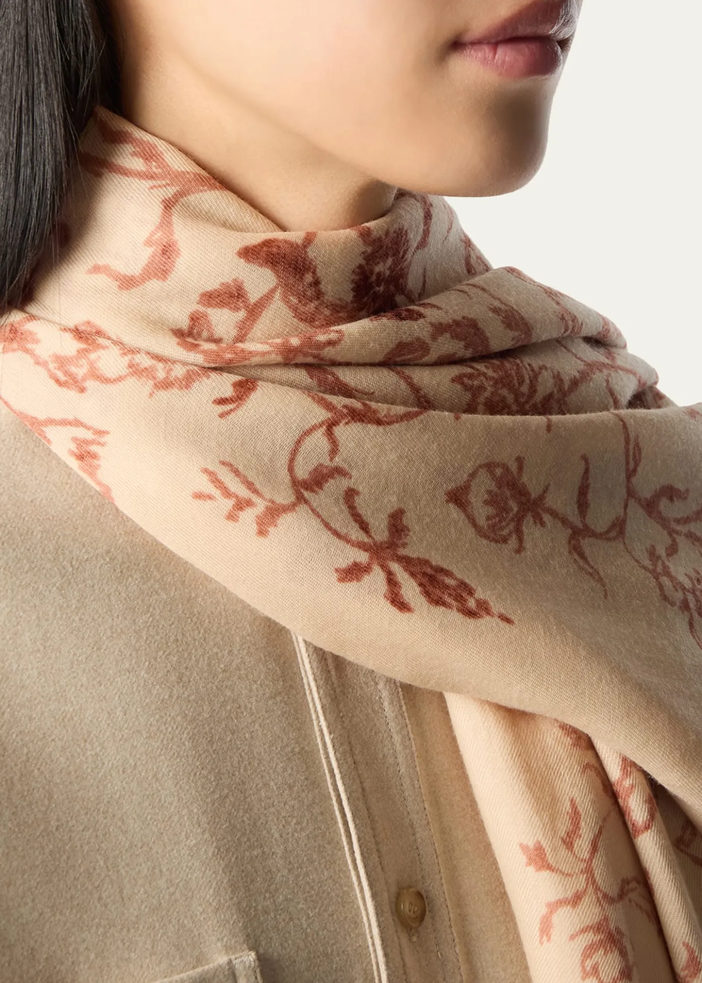 Loro PianaAlbero della Vita Wool Maxi Stole