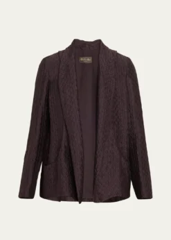 Loro PianaAnnie Open-Front Fluid Diamond Cloquet Silk Jacket