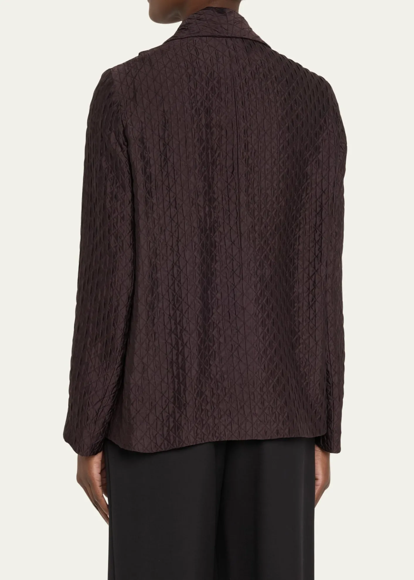 Loro PianaAnnie Open-Front Fluid Diamond Cloquet Silk Jacket