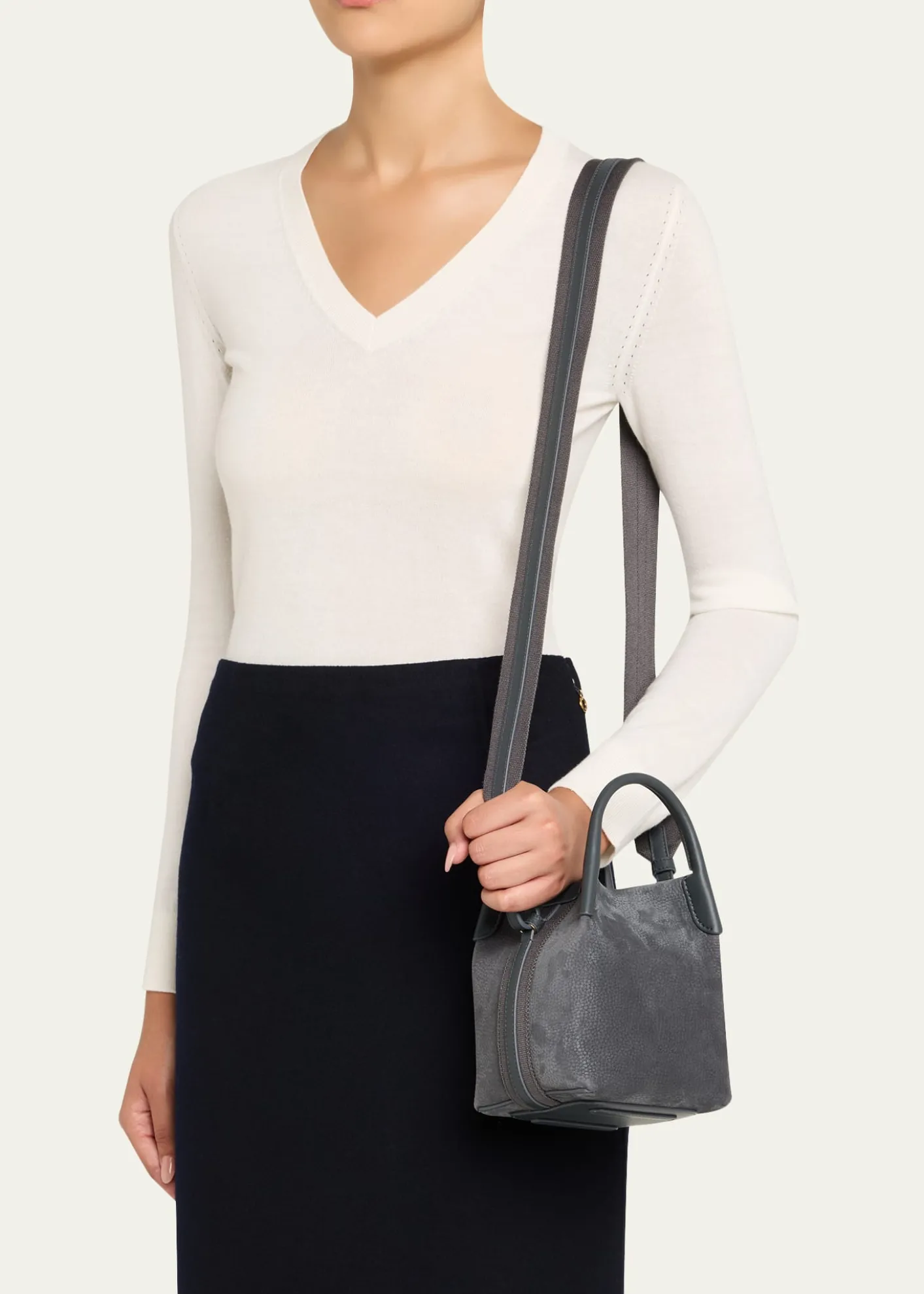 Loro PianaBale Micro Grained Nubuck Shoulder Bag