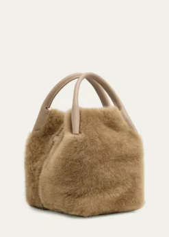 Loro PianaBale Micro Plush Shearling Top-Handle Bag