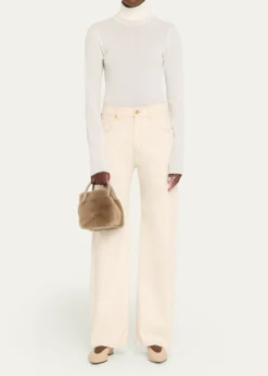 Loro PianaBale Micro Plush Shearling Top-Handle Bag